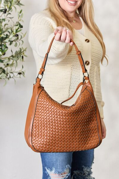 Elegant Weaved Vegan Leather Handbag