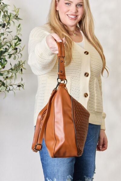 Elegant Weaved Vegan Leather Handbag