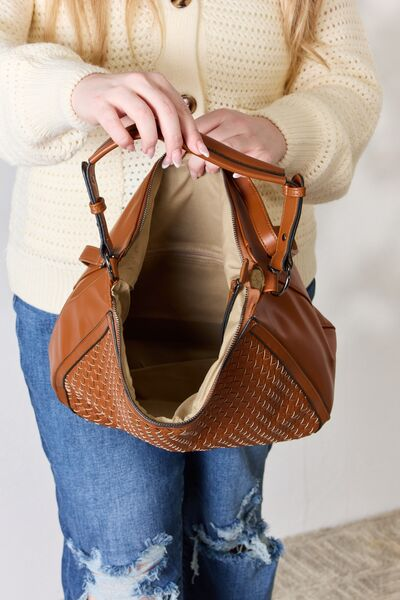 Elegant Weaved Vegan Leather Handbag