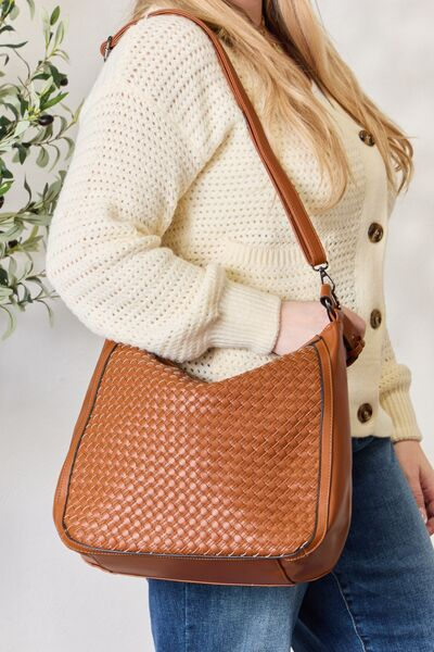 Elegant Weaved Vegan Leather Handbag