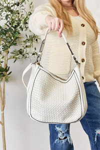 Elegant Weaved Vegan Leather Handbag