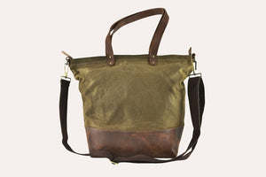 Boyfriend Tote Canvas- Genuine leather