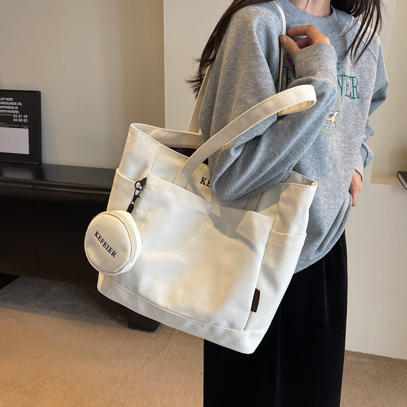 Canvas Shoulder Leisure Class Commuter Tote Bag