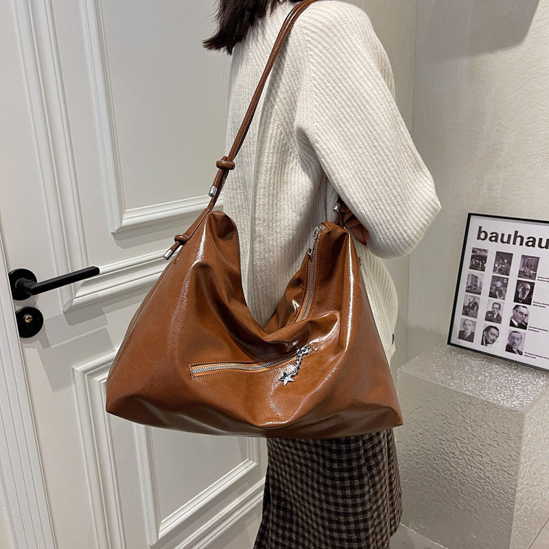 Trendy Fashion Simple Shoulder Net Celebrity Popular Big Bag